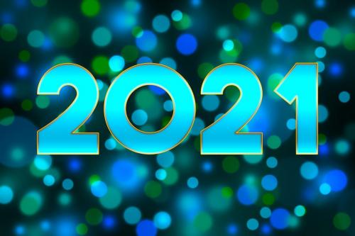 2021 bright green bokeh