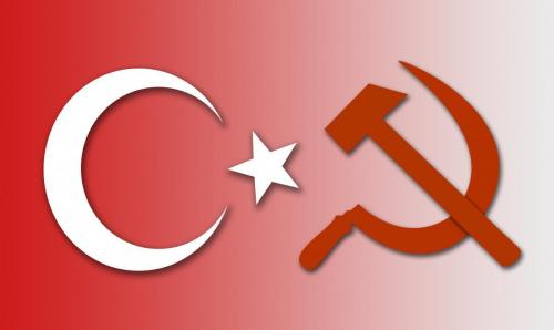 Hammer and sickle with Turkey cresent and star