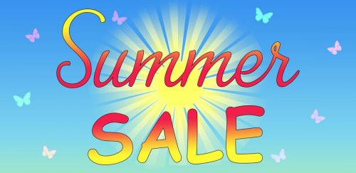 Summer Sale with new sun butterlies landscape