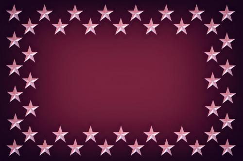 silver stars on deep red with vignrette